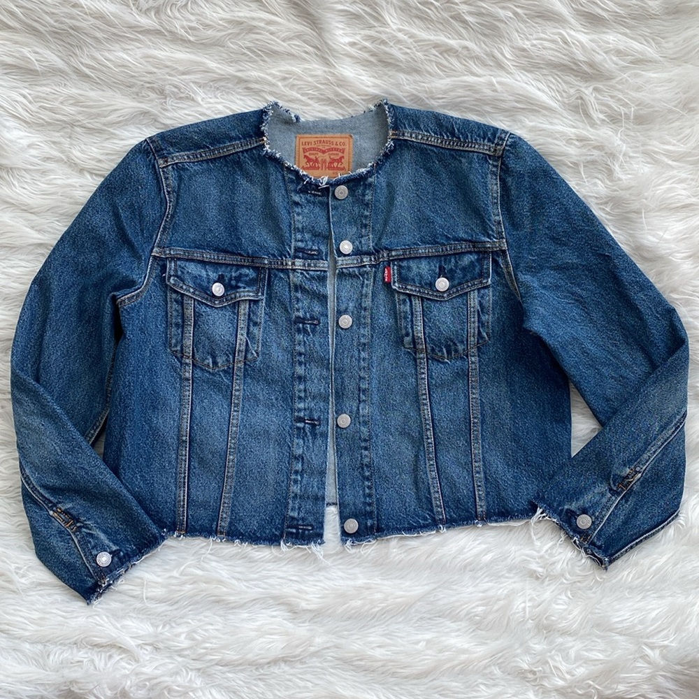 Levi’s | Altered Collarless Denim Trucker Jacket